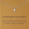 Fashion Key Necklace Women Pendant Clavicle Chain Statement Choker Necklaces Confidence Is Key Gift Card Collares mothers day