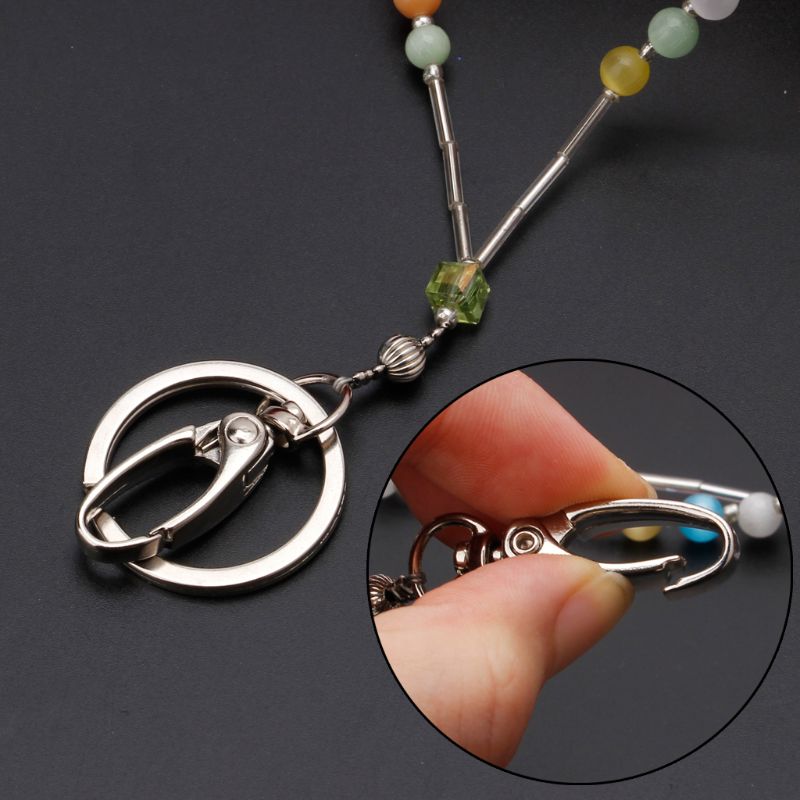 Keys Colorful Beaded Lanyards Necklaces ID Lanyard Badge Chain Jewelry