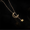 Kpop Star Moon Pendant Choker Necklaces For Women 2021 Trendy Tassel Jewelry Necklaces Clavicle Chain Collar De Mujer