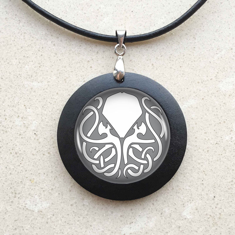 Fashion Kraken Cthulhu Pendant & Necklace Cabochon Vintage Long Sliver Chain Statement Necklace Fine Jewelry
