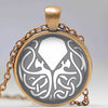 Fashion Kraken Cthulhu Pendant & Necklace Cabochon Vintage Long Sliver Chain Statement Necklace Fine Jewelry