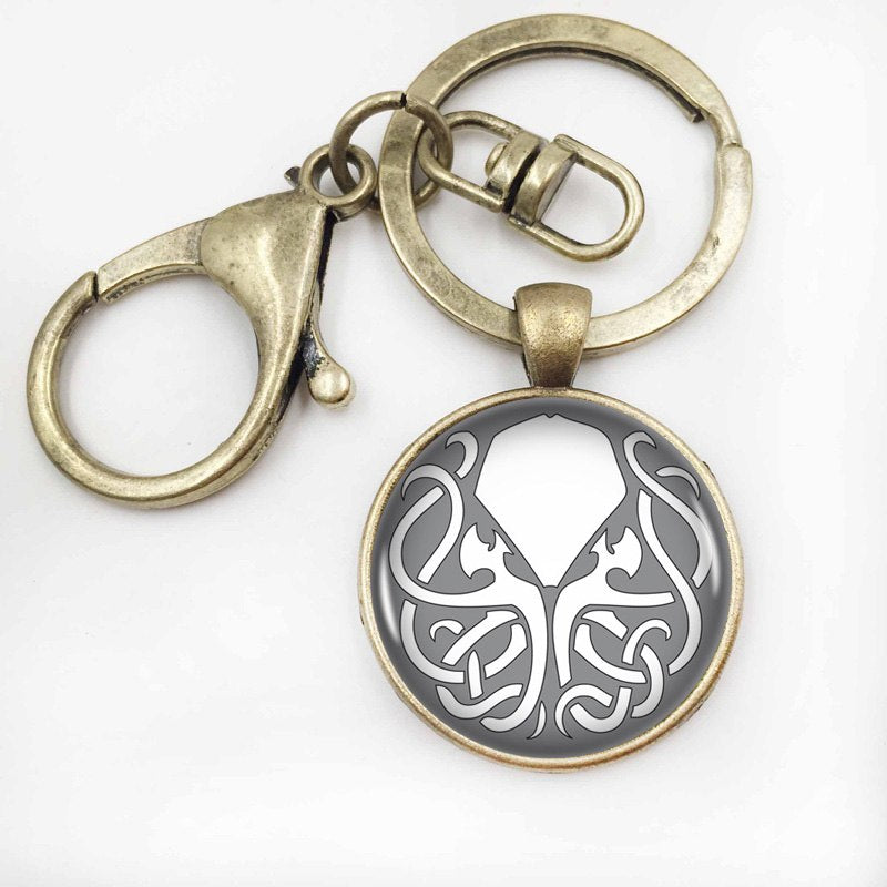 Fashion Kraken Cthulhu Pendant & Necklace Cabochon Vintage Long Sliver Chain Statement Necklace Fine Jewelry