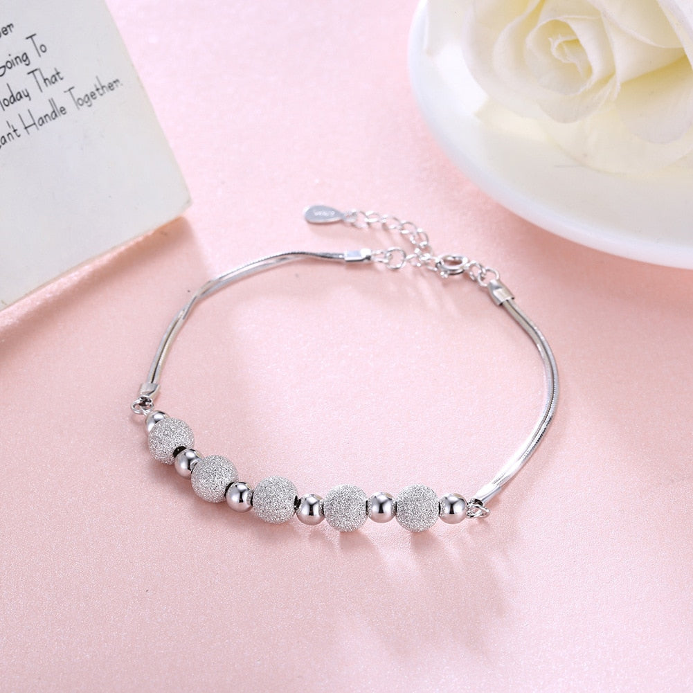 Fashion Large Small Balls 925 Sterling Silver Bracelet