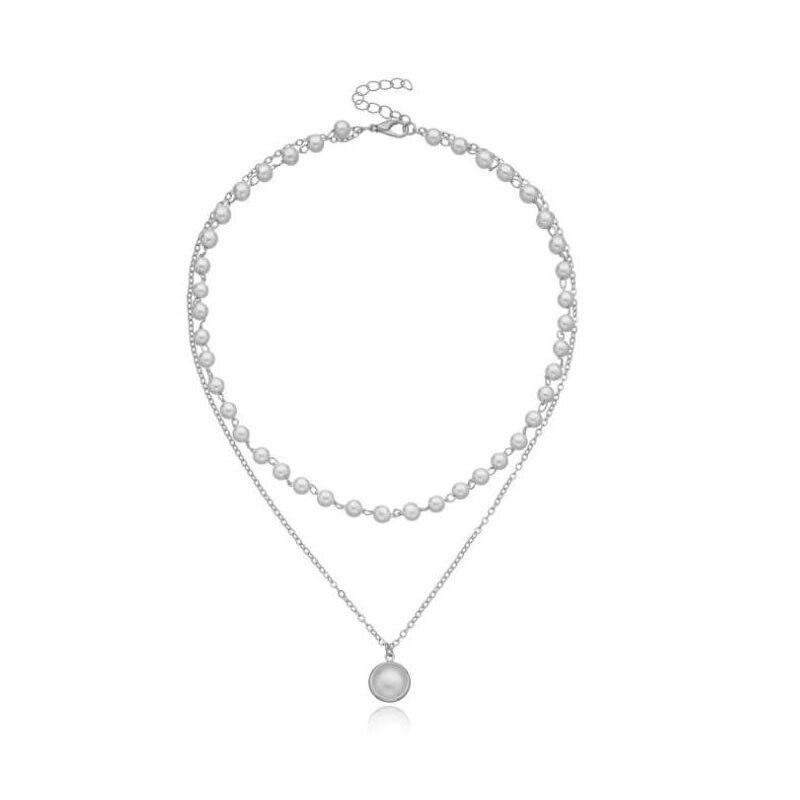 Layered Pearl Flower Pendant Necklace Female Small Daisy Pearl Chain Collar Necklace Boho Vintage Jewelry Gift чокер