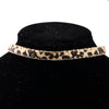 Layering Cloth Leopard Stripe Print Choker Necklace for Women Girls Punk Chocker Collar Jewelry