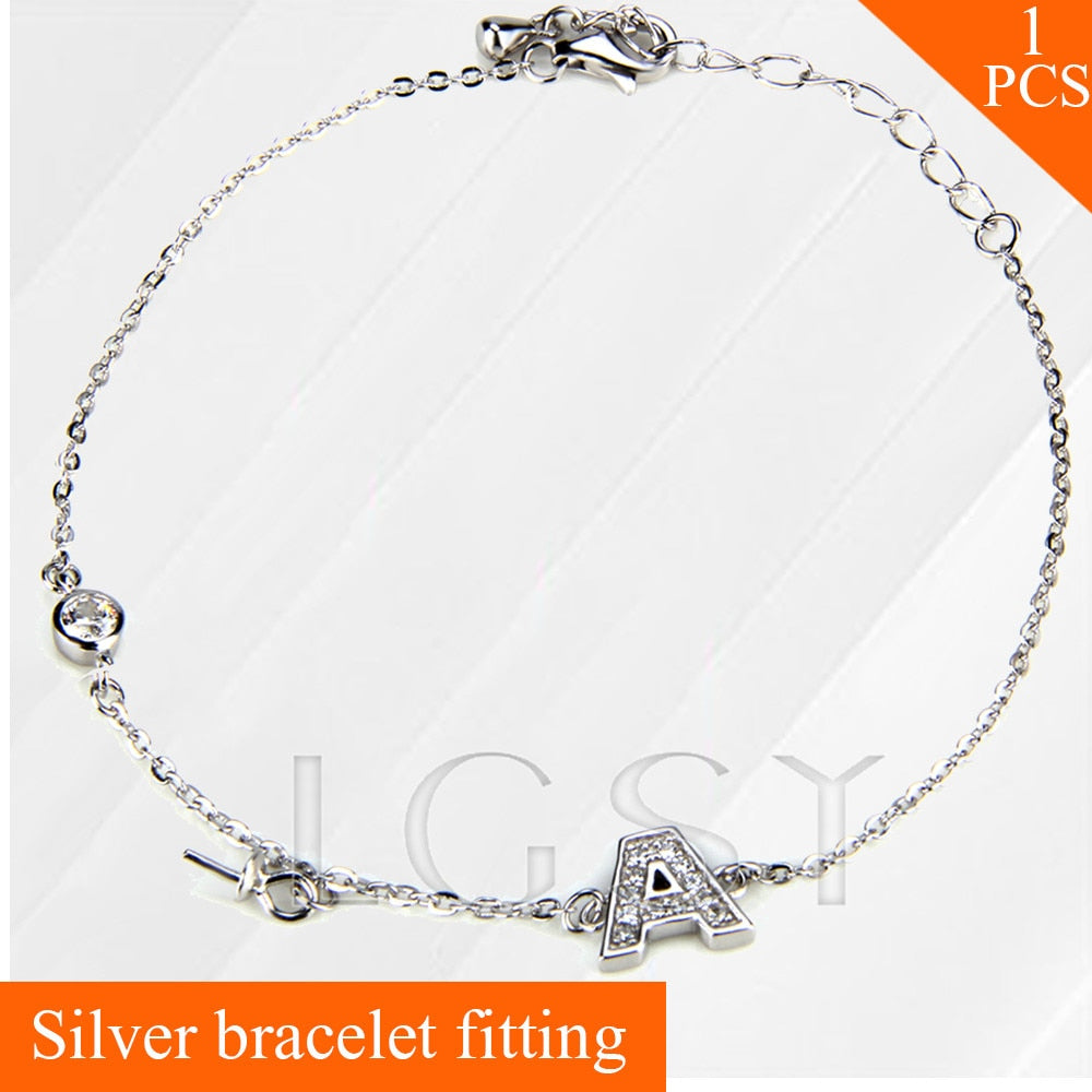 Fashion Letter A 925 sterling silver bracelet accessory for women DIY pearls bracelet charms bracelet jewelry