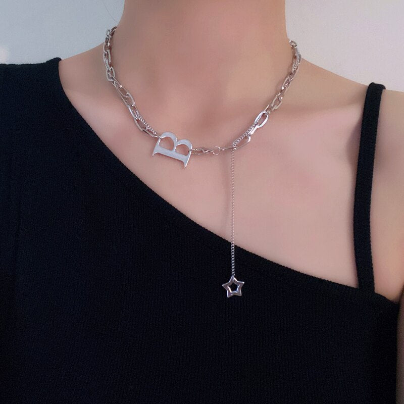 Letter CD Women Neckchain Retro Simple Metal Necklace Elegant Immortal Girls Clavicle Chain Double D Choker Jewelry2202Y
