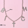 Letter Crystal Rhinestone Necklace Baby Angel Queen Name Pendant Choker Silver Color Chain Necklaces Women Jewelry Gift
