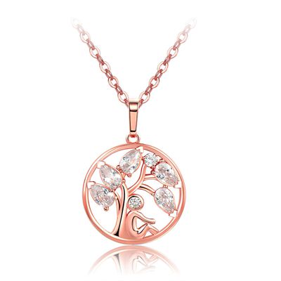 Fashion Letter Infinity Cross Heart Necklaces Pendant For Women Wedding Jewelry Rose Gold Trendy Chain Charm Necklace