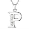 Fashion Letter Necklaces Pendants Silver Plated Stainless Steel Choker Initial Bling Crystal Necklace Women Girl Jewelry Collier