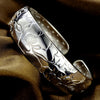 Fashion Lotus Wide 999 Silver Open Bangle