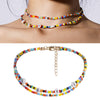 Love Rice Bead Bohemia Handmade  Necklace Letter Lucky Love Angel Choker Clavicular Chain Colorful Female Beach Jewelry