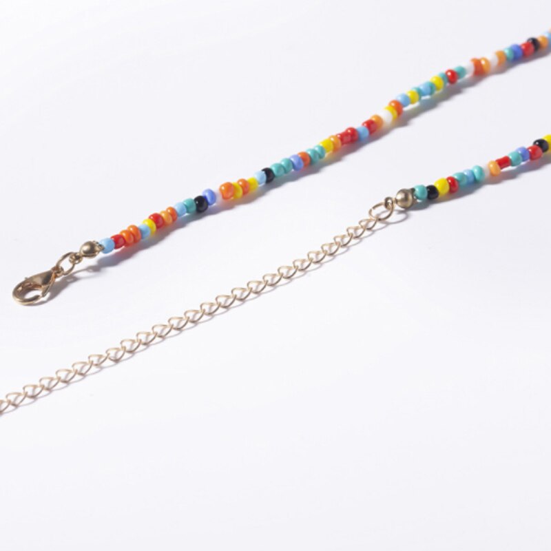 Love Rice Bead Bohemia Handmade  Necklace Letter Lucky Love Angel Choker Clavicular Chain Colorful Female Beach Jewelry
