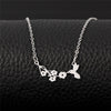 Lovely Bird And Flower Charm Necklace Costume Jewelry for Women Gold Color Lovely Bird Bites Branch Necklace For Women