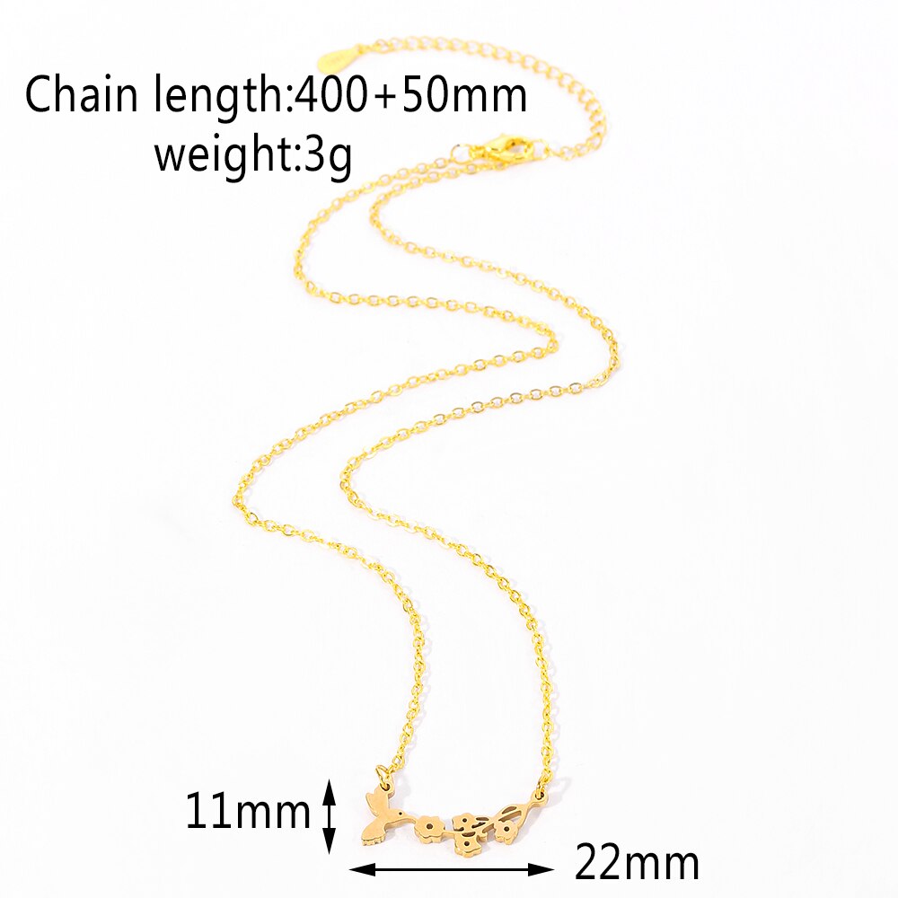 Lovely Bird And Flower Charm Necklace Costume Jewelry for Women Gold Color Lovely Bird Bites Branch Necklace For Women
