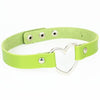 Lovely Heart Decoration Collar Necklace Vacation Jewelry Black Red Orange White PU Leather Chokers Necklace