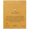 Lucky Eye Smiley Face Pendant Necklace Link Chain Charm Necklace Wish Card Happy Gifts for Women Men Jewelry