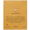 Lucky Eye Smiley Face Pendant Necklace Link Chain Charm Necklace Wish Card Happy Gifts for Women Men Jewelry