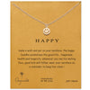 Lucky Eye Smiley Face Pendant Necklace Link Chain Charm Necklace Wish Card Happy Gifts for Women Men Jewelry