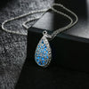 Luminous Glowing Stone Locket Necklace Jewelry Hollow Water Drop Necklace