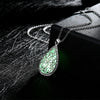 Luminous Glowing Stone Locket Necklace Jewelry Hollow Water Drop Necklace