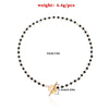 Black Crystal Glass Bead Chain Choker Necklace for Women Flower Lariat Lock Collar Necklace Jewelry Party Charm
