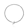 Black Crystal Glass Bead Chain Choker Necklace for Women Flower Lariat Lock Collar Necklace Jewelry Party Charm