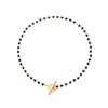 Black Crystal Glass Bead Chain Choker Necklace for Women Flower Lariat Lock Collar Necklace Jewelry Party Charm