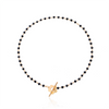 Black Crystal Glass Bead Choker Necklace Flower Lariat Lock Collar Necklace Elegant Temperament Clavicle Chain