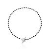 Black Crystal Glass Bead Choker Necklace Flower Lariat Lock Collar Necklace Elegant Temperament Clavicle Chain
