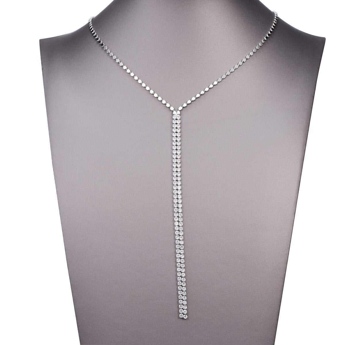 Dress Necklace For Women Long Sweater Chain Cubic Zircon Simple Design Necklace Wedding Party Jewelry 2022