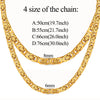 Men  Gold Chain Necklace Stainless Steel Byzantine Chains Street Hip Hop Jewelry
