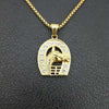 Men and Women Animal Personality Golden Zircon Horse Pendant Necklace Jewelry Gift