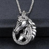 Men and Women Animal Personality Golden Zircon Horse Pendant Necklace Jewelry Gift