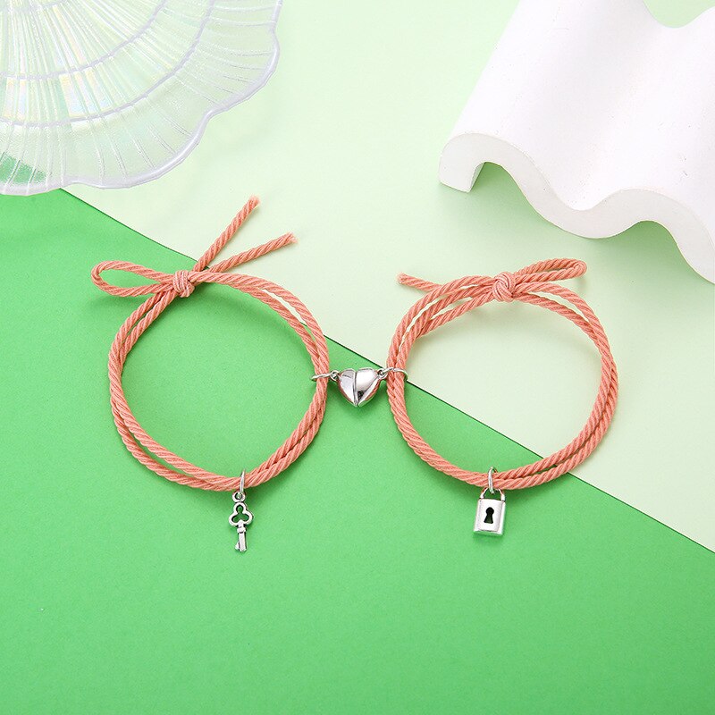 Magnet Paired Bracelet For Lovers Distance Couple Braslet For Women Men Braided String Brazalete Minimalist Jewelry Gift