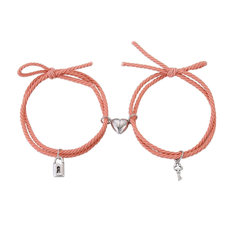 Magnet Paired Bracelet For Lovers Distance Couple Braslet For Women Men Braided String Brazalete Minimalist Jewelry Gift