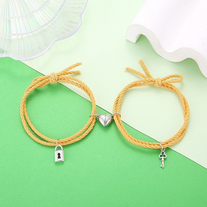 Magnet Paired Bracelet For Lovers Distance Couple Braslet For Women Men Braided String Brazalete Minimalist Jewelry Gift