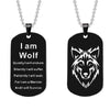 Men Women's Stainless Steel Wolf Head Dog Tag Pendant Necklace Gift