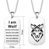 Men Women's Stainless Steel Wolf Head Dog Tag Pendant Necklace Gift