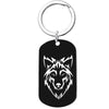 Men Women's Stainless Steel Wolf Head Dog Tag Pendant Necklace Gift