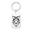 Men Women's Stainless Steel Wolf Head Dog Tag Pendant Necklace Gift