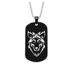 Men Women's Stainless Steel Wolf Head Dog Tag Pendant Necklace Gift