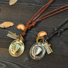 Metal Cowboy Hat Pendant Pull Adjustment Personality Hat Pendant Cowhide Necklace Personality Boyfriend Gift