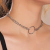 Metal Round Loop Necklaces Neck Chain Girls Sweet Cool Simple Geometric Choker Necklaces Jewelry For Womens Party