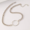 Metal Round Loop Necklaces Neck Chain Girls Sweet Cool Simple Geometric Choker Necklaces Jewelry For Womens Party