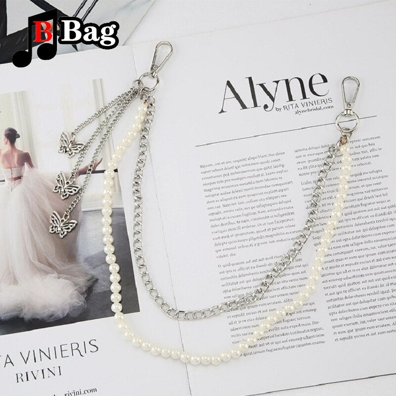 Metal chain punk Hip hop bag chain Decoration single shoulder slant across bag Pendant DIY Accessories