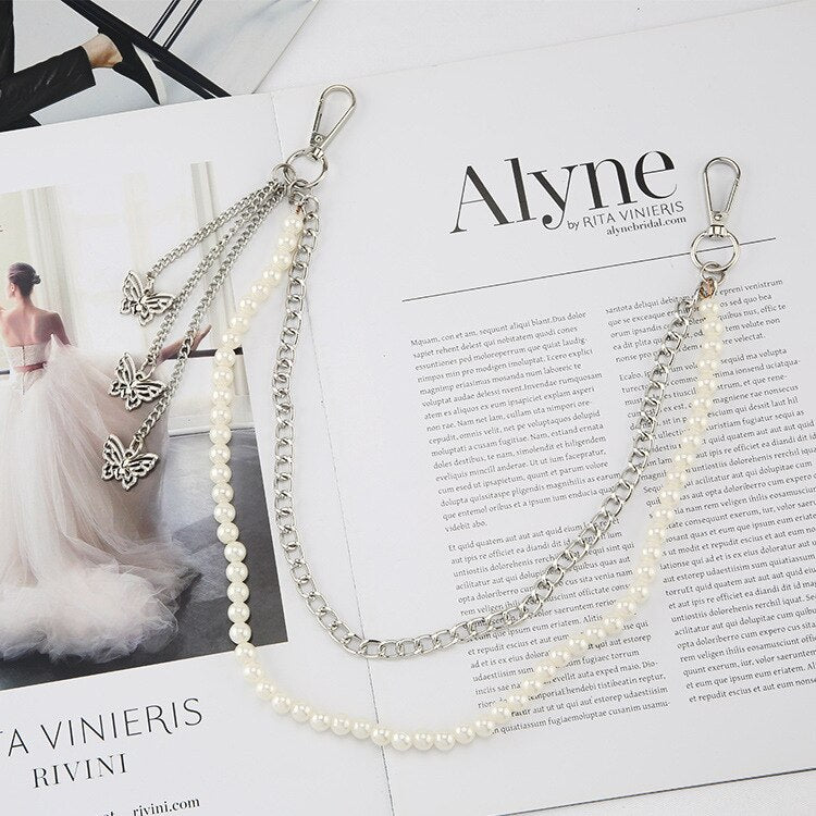 Metal chain punk Hip hop bag chain Decoration single shoulder slant across bag Pendant DIY Accessories