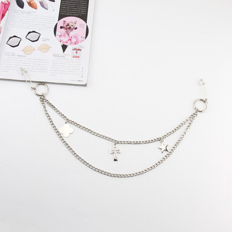 Metal chain punk Hip hop bag chain Decoration single shoulder slant across bag Pendant DIY Accessories