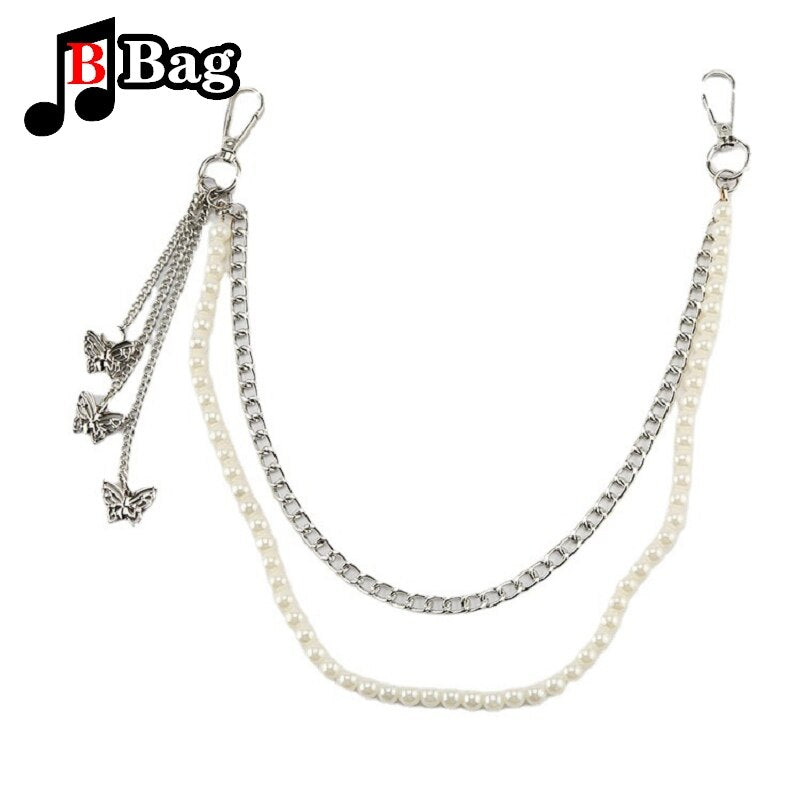Metal chain punk Hip hop bag chain Decoration single shoulder slant across bag Pendant DIY Accessories