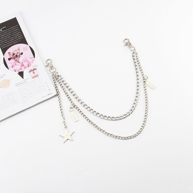 Metal chain punk Hip hop bag chain Decoration single shoulder slant across bag Pendant DIY Accessories
